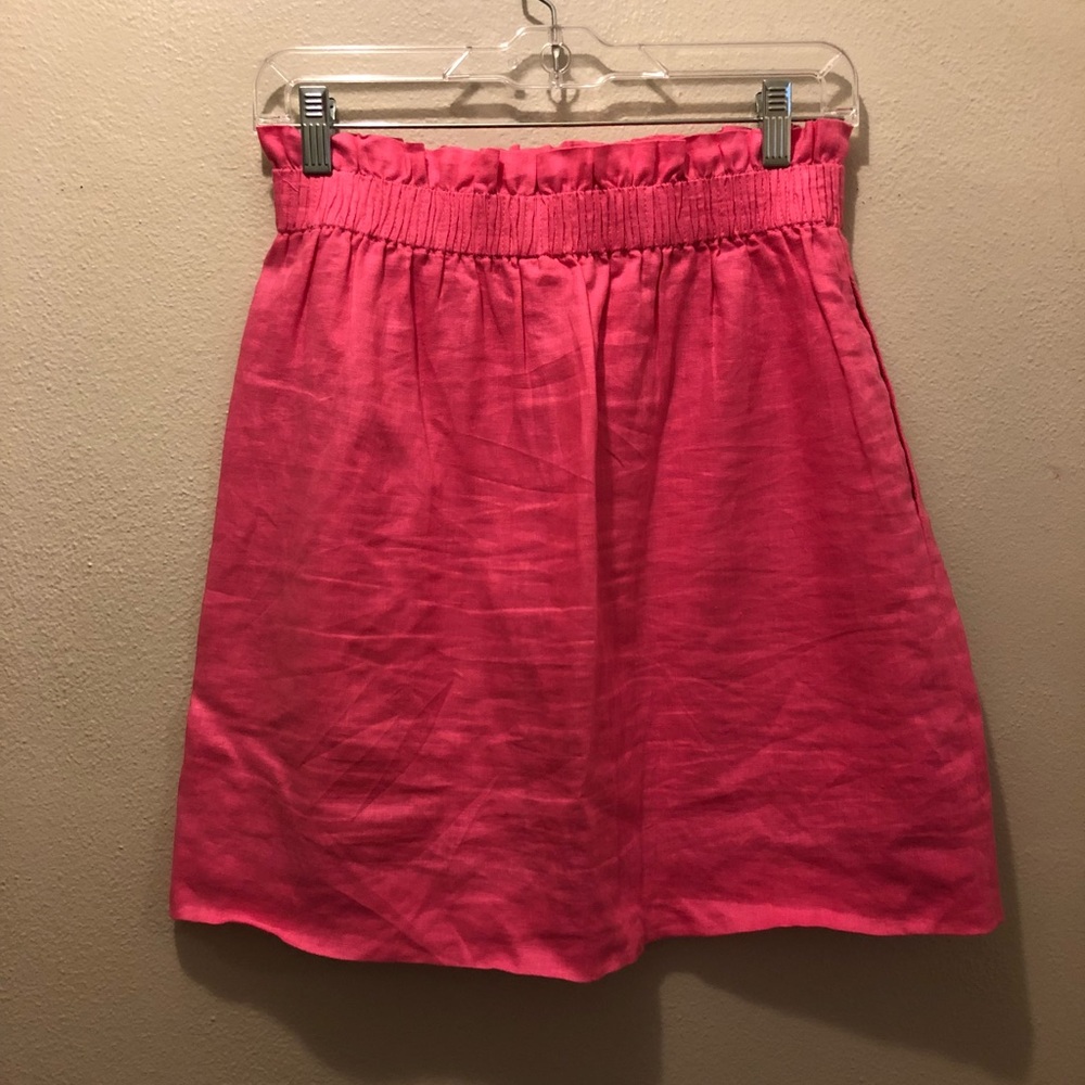 J Crew Linen Pink Skirt Size 4